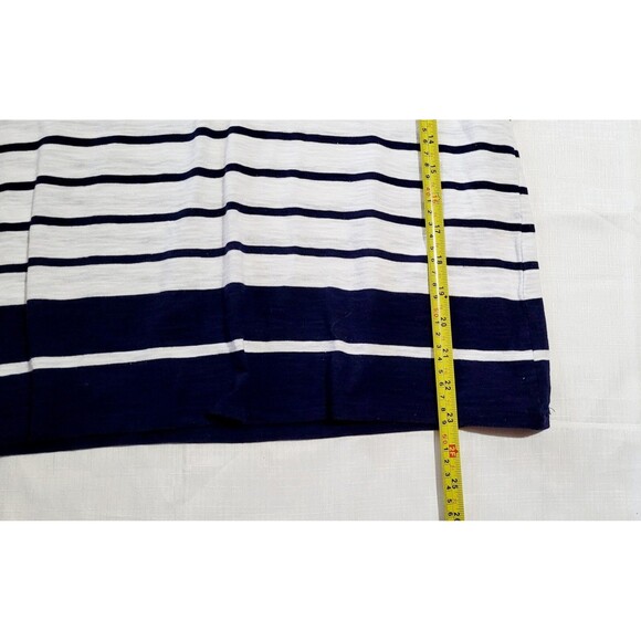 Vintage Allison Daley Women's Blouse Top Size M Petite blue white striped Design - Picture 8 of 9